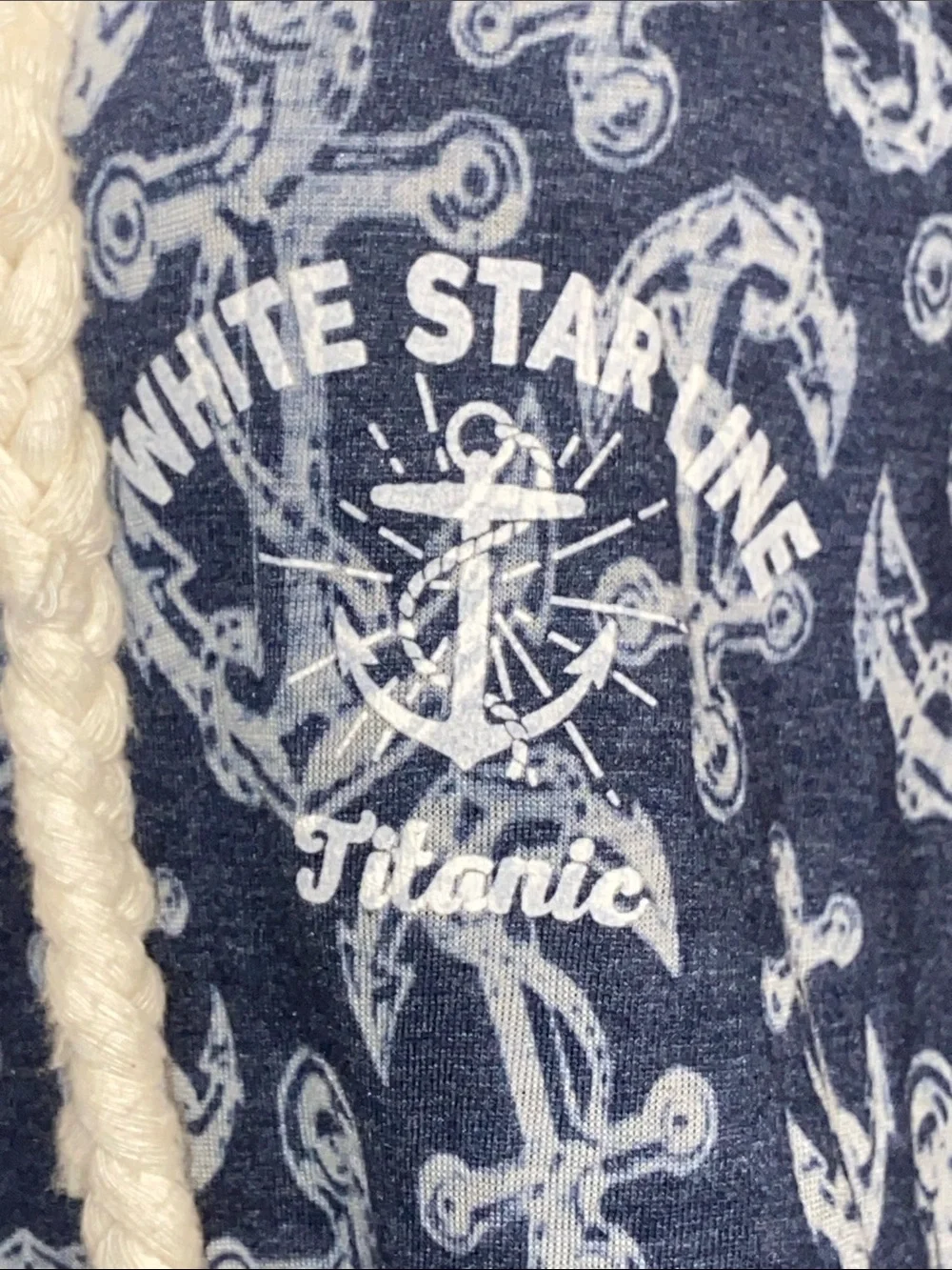 TITANIC ANCHOR PRINT ZIP HOODIE TR McTaggart Blue & White Nautical Jacket